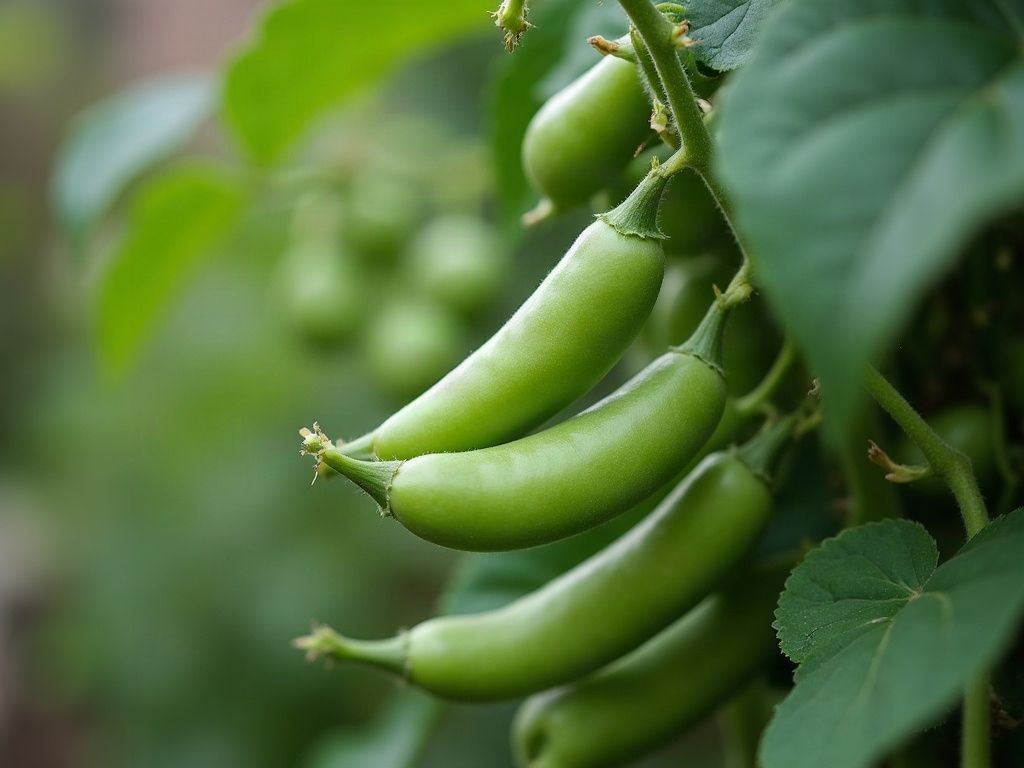 Photograph of Peas growing